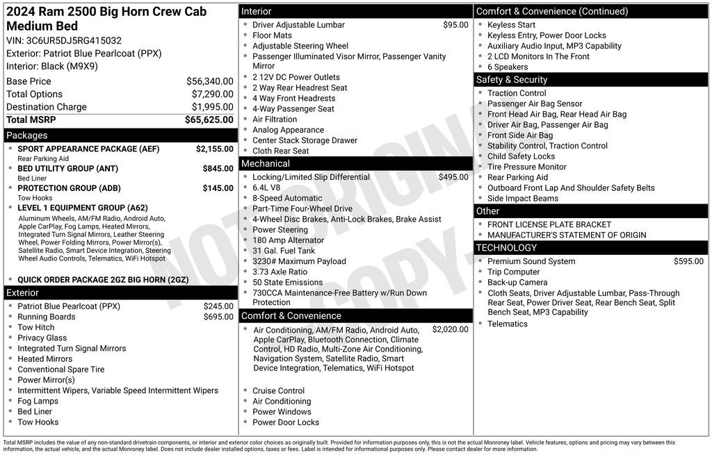 Certified 2024 RAM 2500 Big Horn w/ Sport Appearance Package AWD/4WD image 7