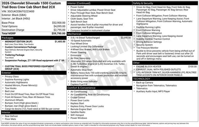 New 2026 Chevrolet Silverado 1500 Custom Trail Boss w/ Midnight Edition image 4