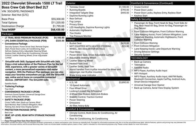Used 2022 Chevrolet Silverado 1500 LT Trail Boss w/ LT Trail Boss Premium Package AWD/4WD image 3