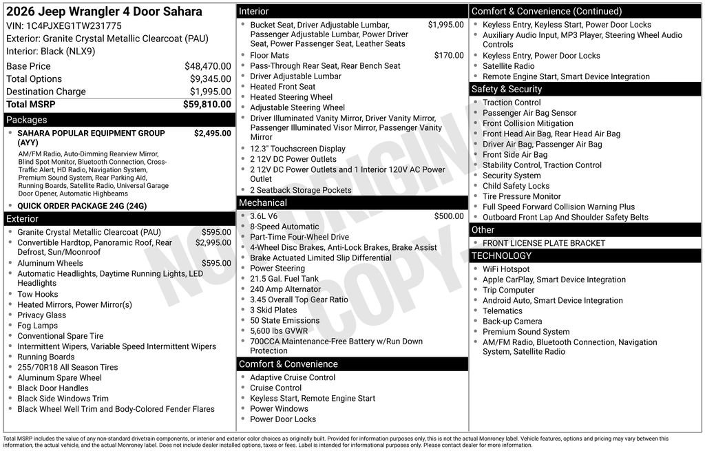 New 2026 Jeep Wrangler Unlimited Sahara AWD/4WD image 3