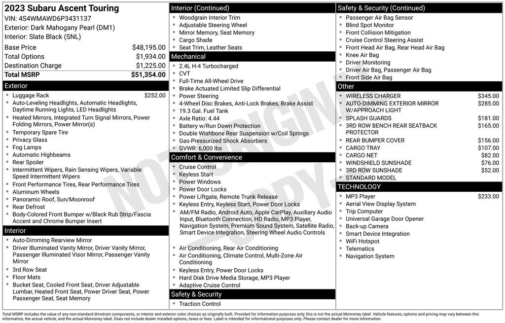 Certified 2023 Subaru Ascent Touring image 27