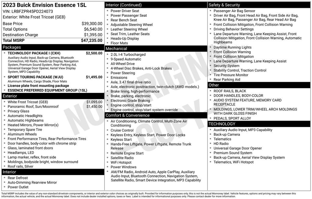 Used 2023 Buick Envision Essence w/ Technology Package I AWD/4WD image 9