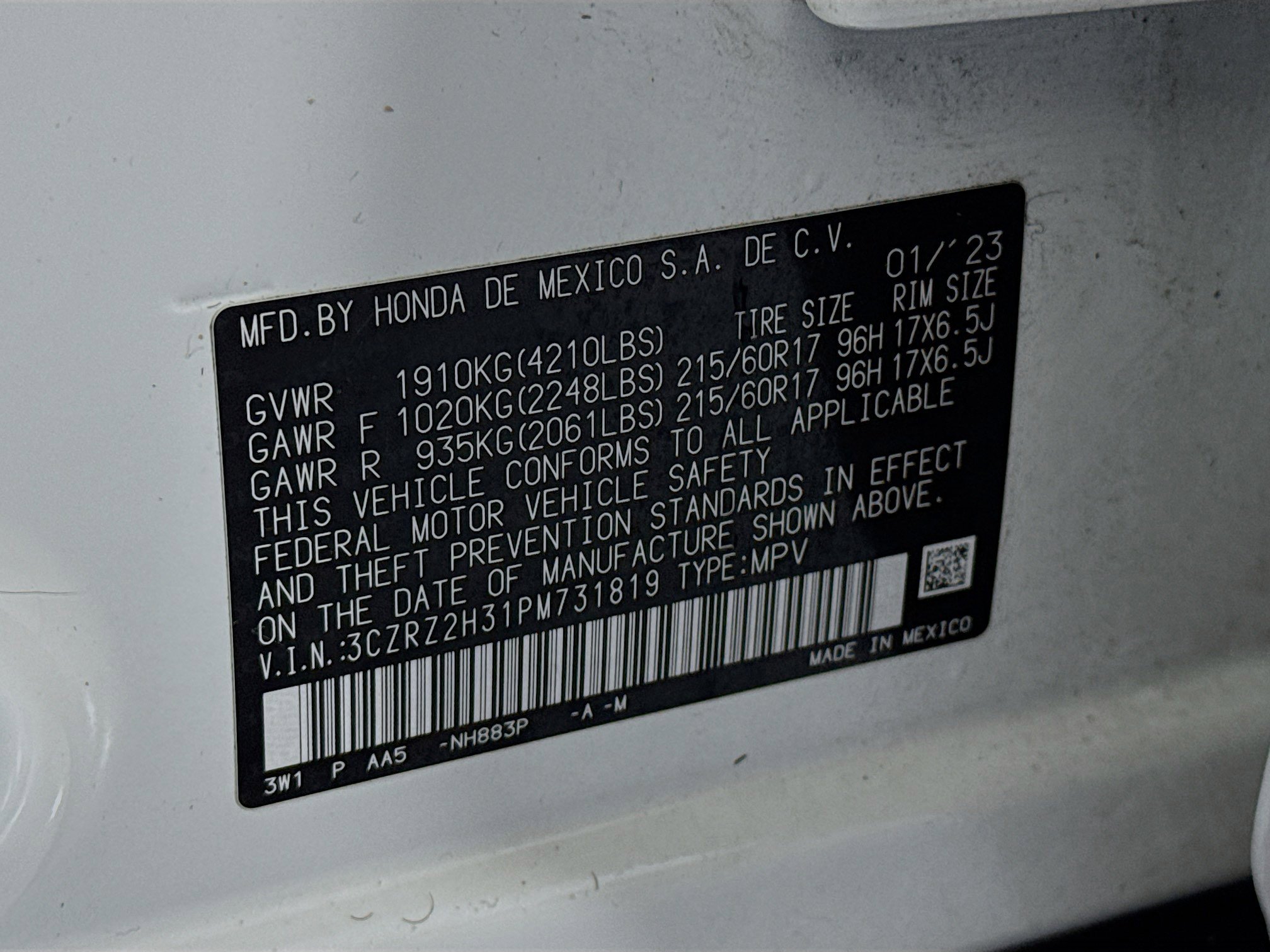 Certified 2023 Honda HR-V LX image 29