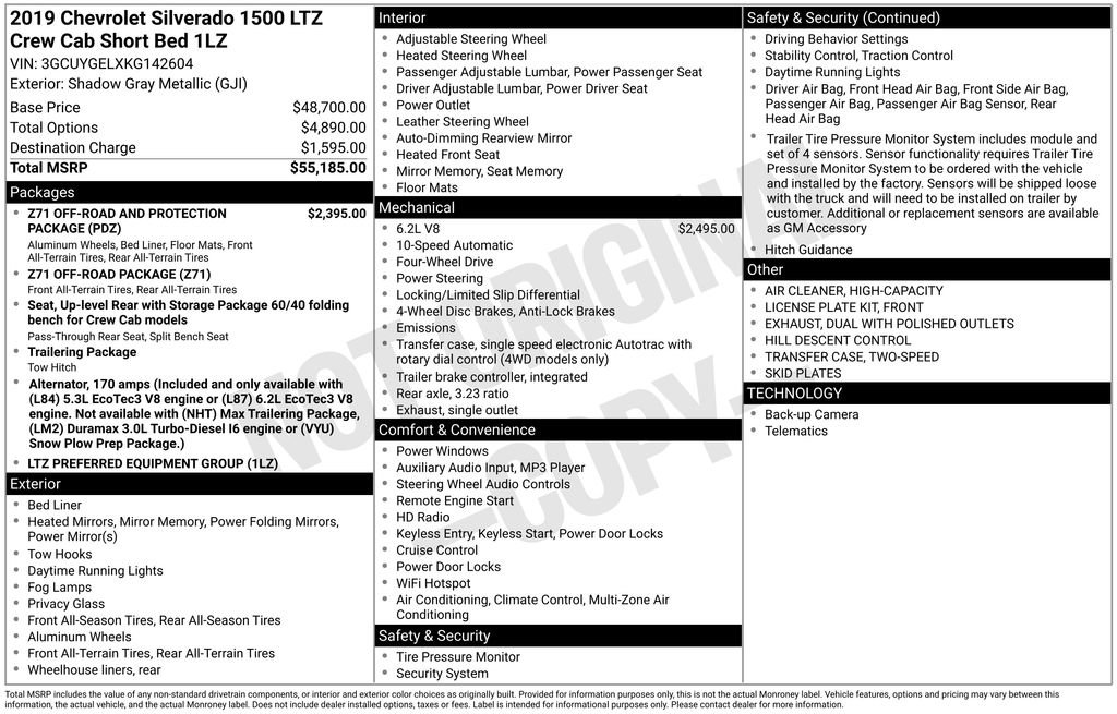 Used 2019 Chevrolet Silverado 1500 LTZ image 3