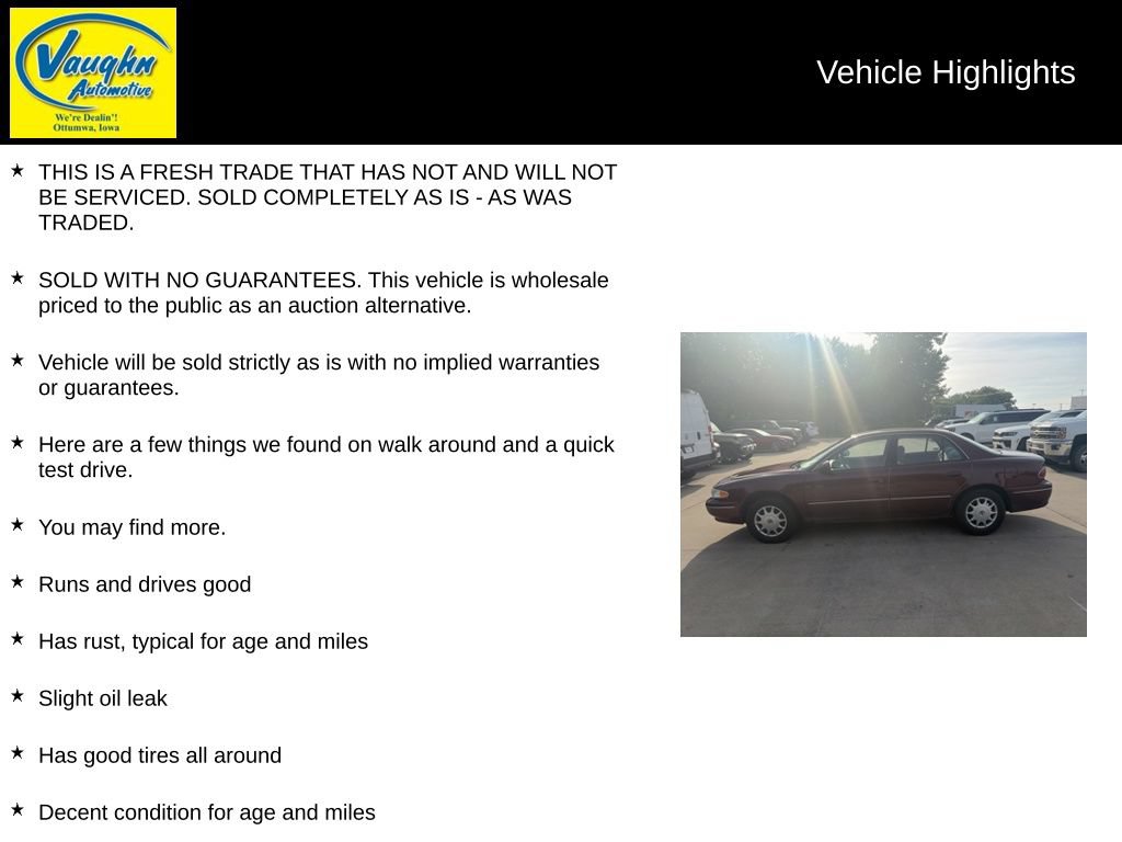 Used 2002 Buick Century Custom w/ Custom Premium Pkg FWD image 2