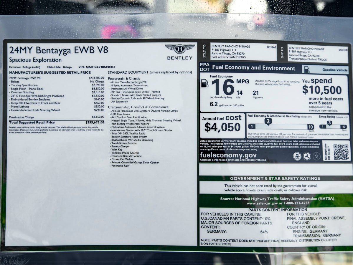 Used 2024 Bentley Bentayga Extended Wheelbase AWD/4WD image 34
