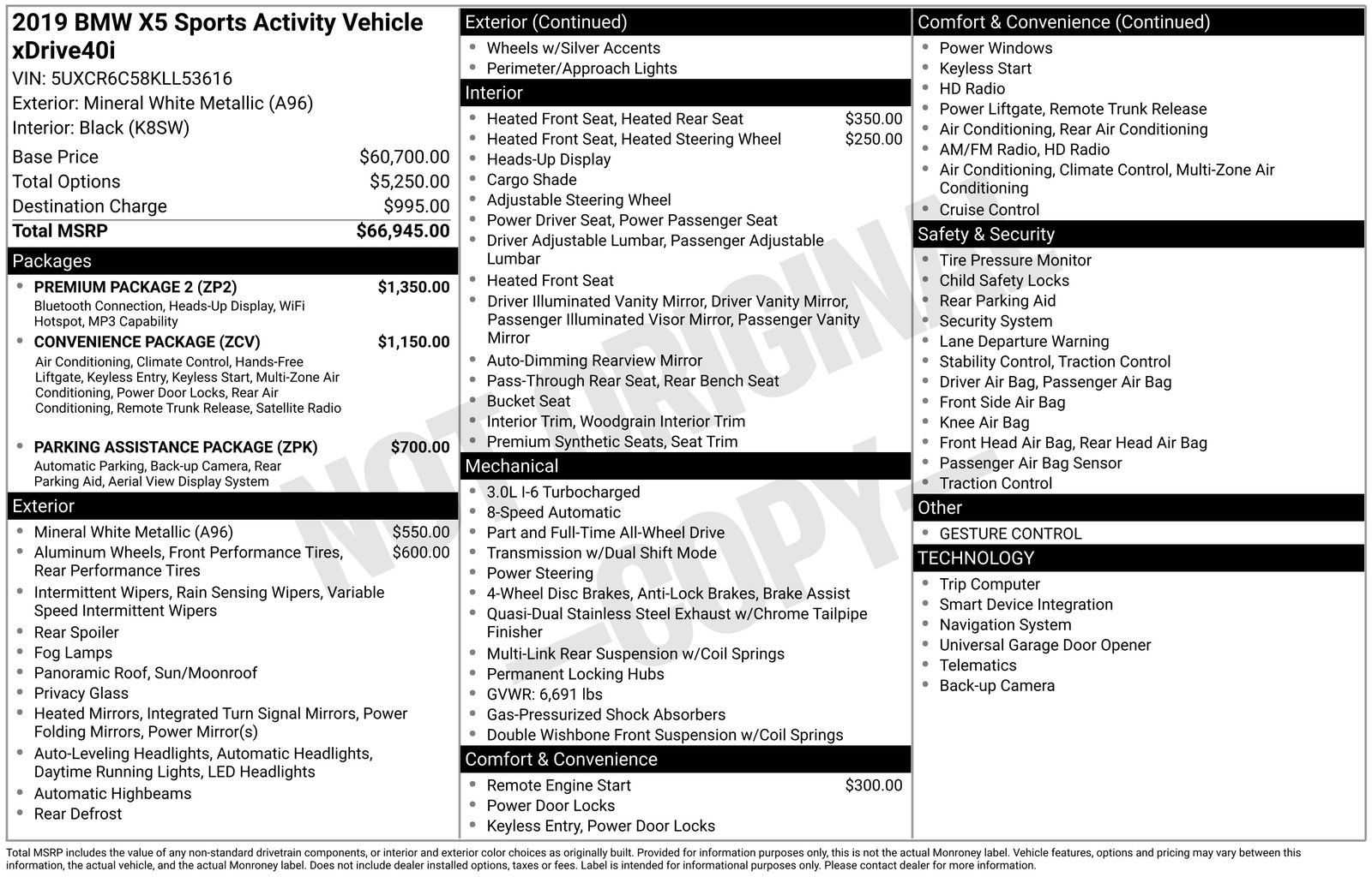 Used 2019 BMW X5 xDrive40i w/ Premium Package 2 image 6