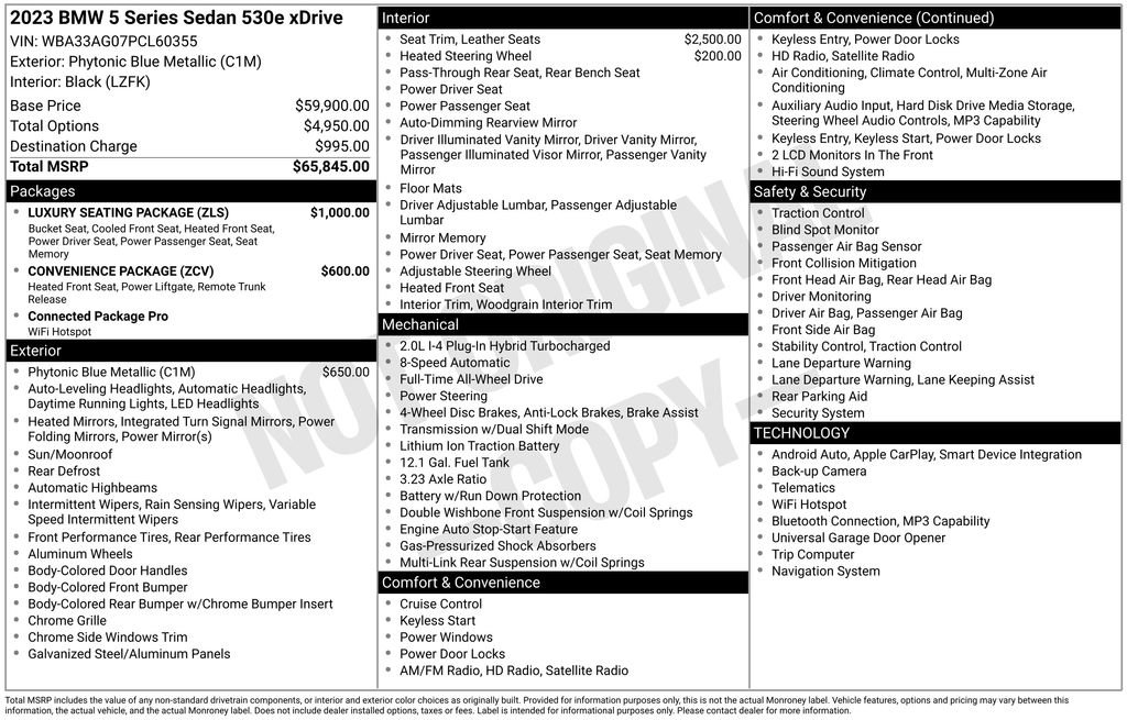 Used 2023 BMW 530e xDrive w/ Luxury Seating Package image 3