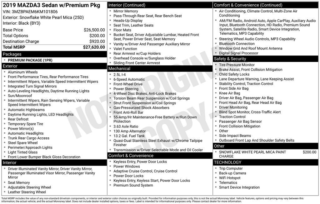 Used 2019 MAZDA MAZDA3 Sedan w/ Premium Package image 28