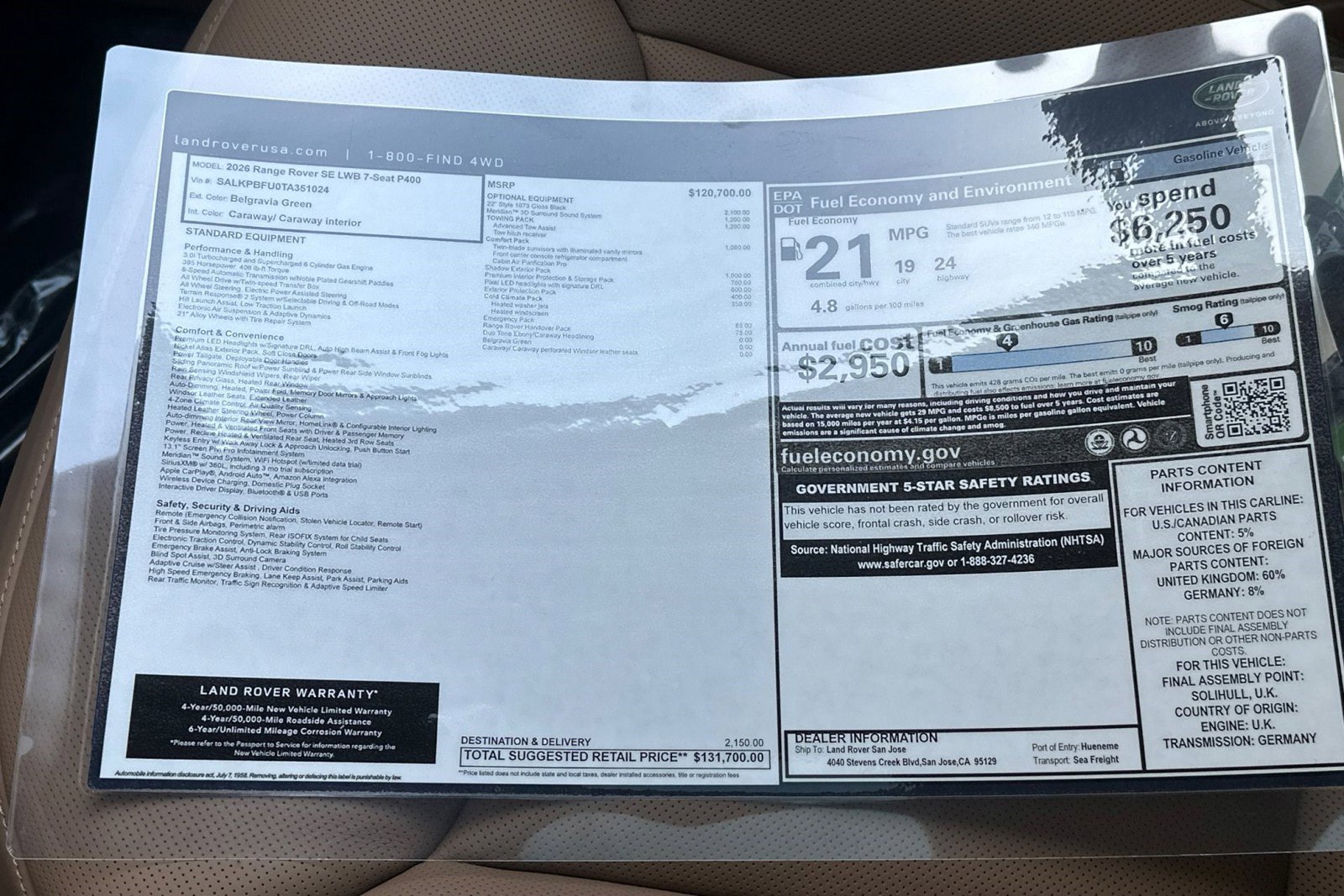 New 2026 Land Rover Range Rover SE image 28