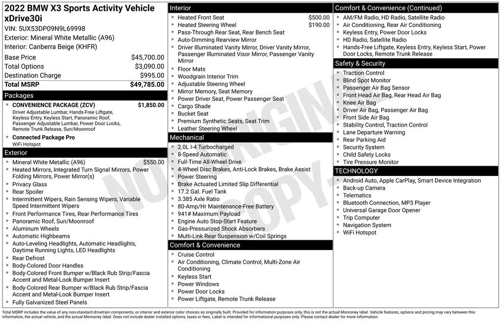Used 2022 BMW X3 xDrive30i image 33