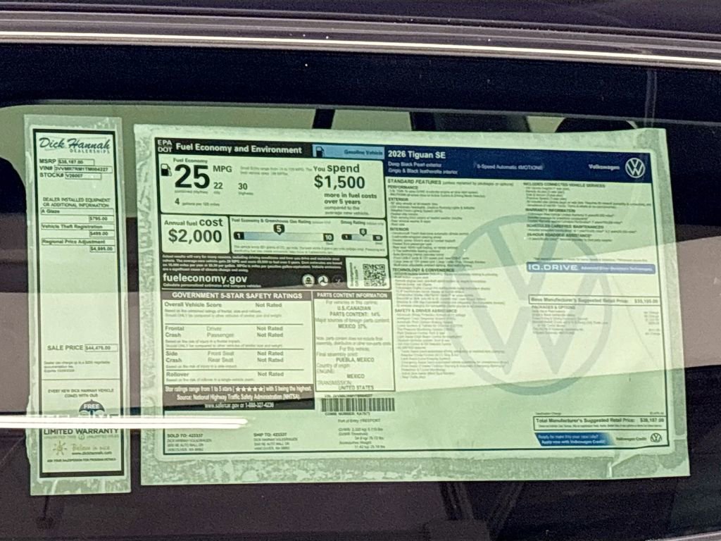 New 2026 Volkswagen Tiguan SE image 24