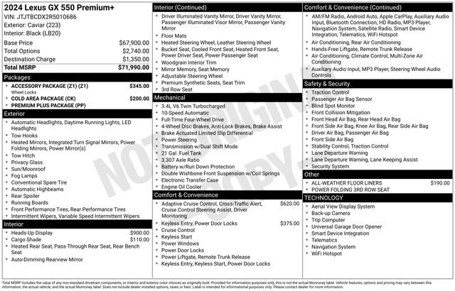 Used 2024 Lexus GX 550 w/ Accessory Package (Z1) image 36