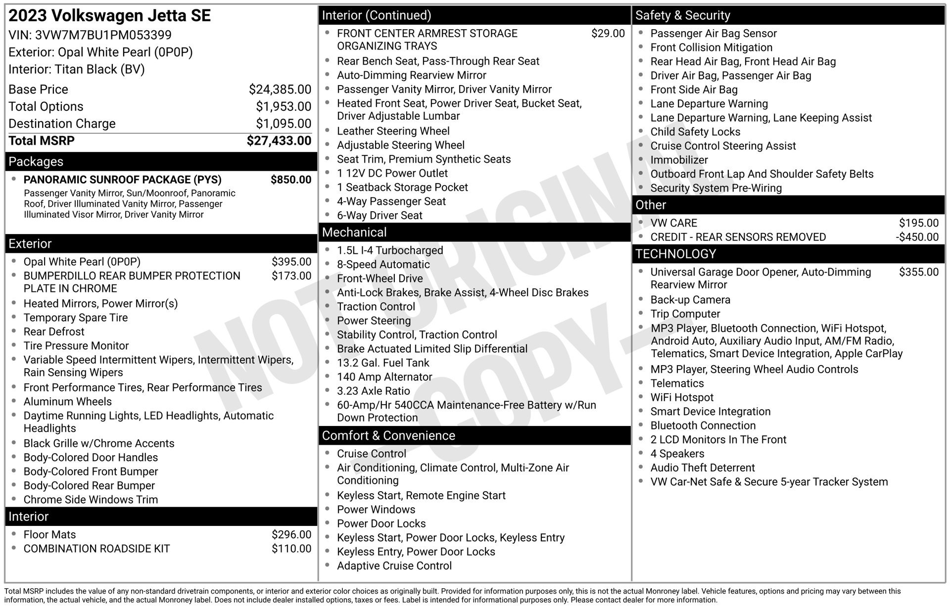 Used 2023 Volkswagen Jetta SE w/ Panoramic Sunroof Package FWD image 7