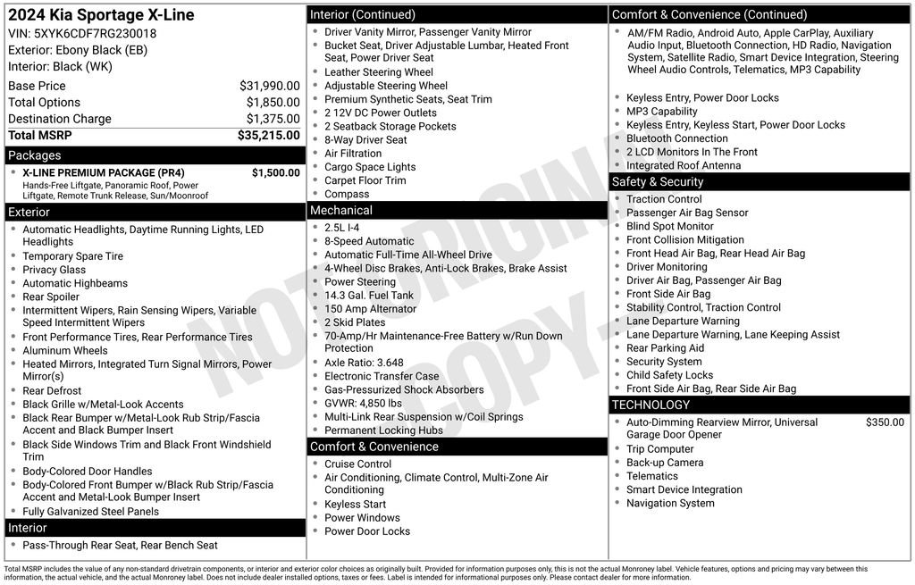 Used 2024 Kia Sportage X-Line w/ X-Line Premium Package AWD/4WD image 7