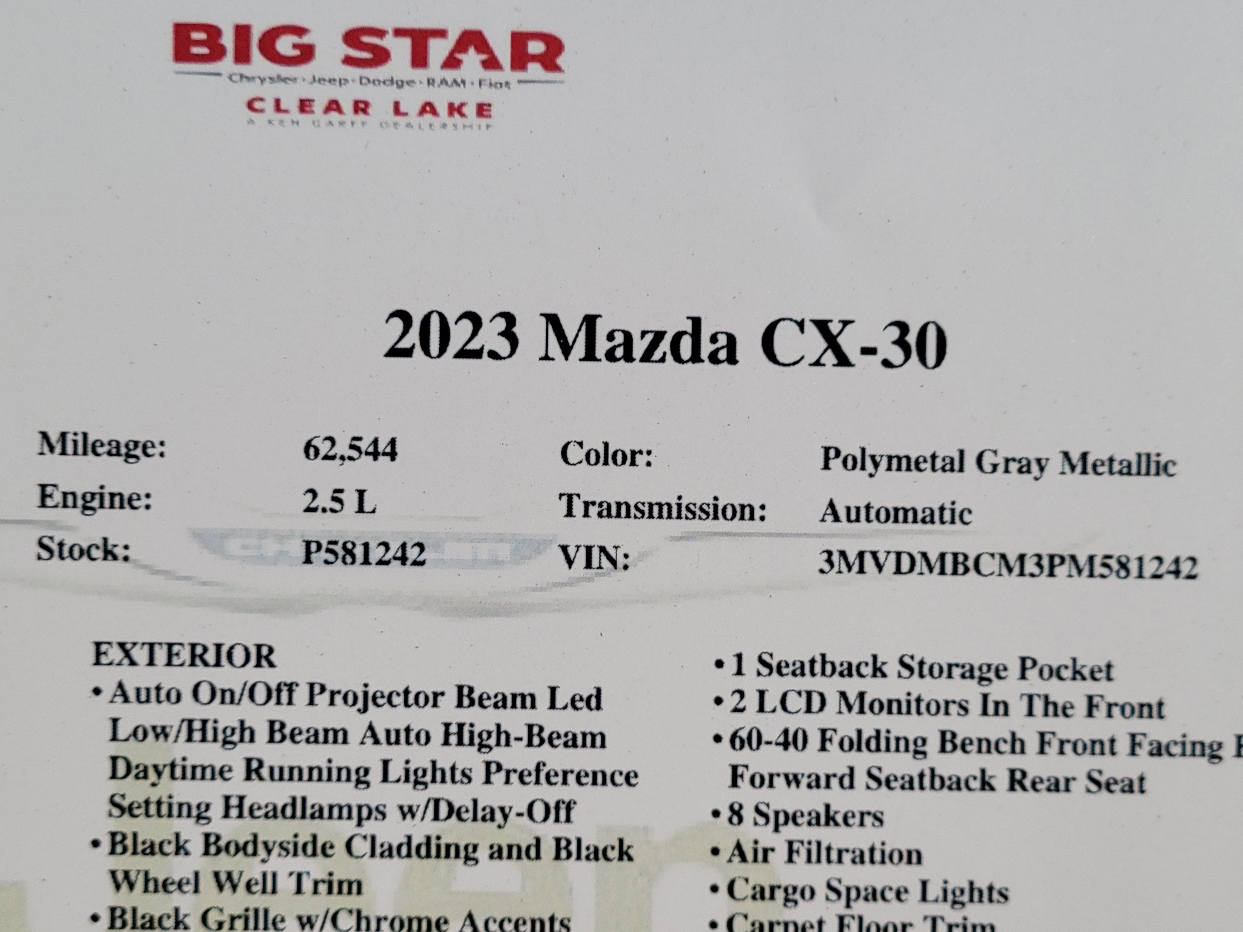 Used 2023 MAZDA CX-30 AWD 2.5 S w/ Preferred Package image 33