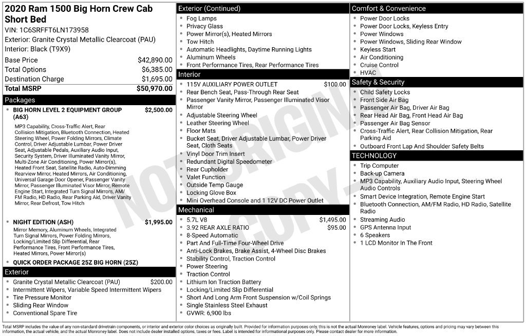 Used 2020 RAM 1500 Big Horn AWD/4WD image 30