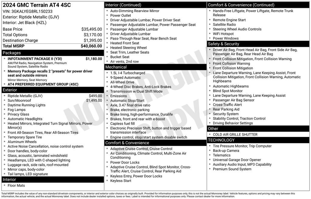 Certified 2024 GMC Terrain AT4 w/ Infotainment Package II AWD/4WD image 33