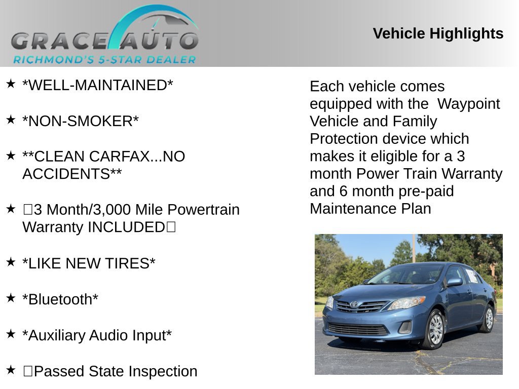 Used 2013 Toyota Corolla LE FWD image 2