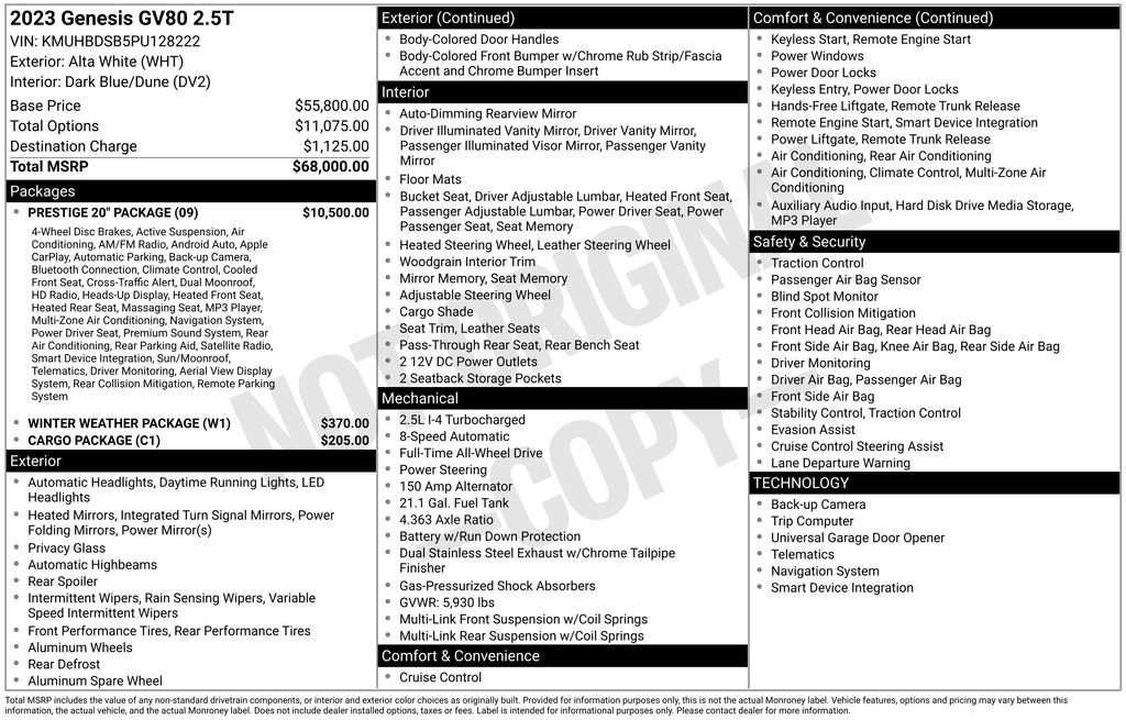 Used 2023 Genesis GV80 2.5T w/ Prestige 20" Package image 31