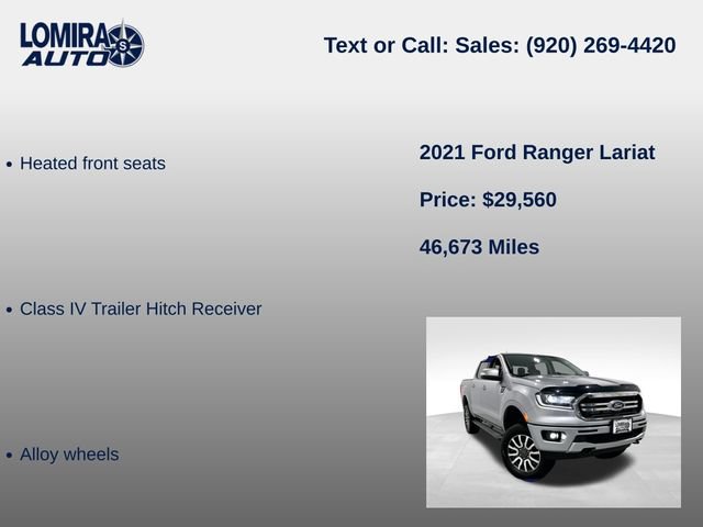 Used 2021 Ford Ranger Lariat w/ Trailer Tow Package AWD/4WD image 21
