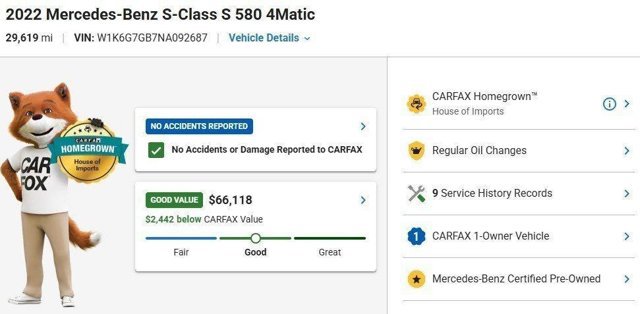 Certified 2022 Mercedes-Benz S 580 4MATIC Sedan image 3