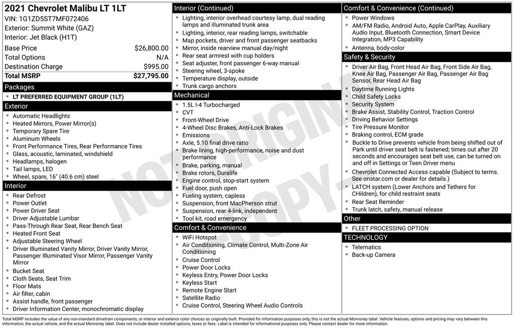 Used 2021 Chevrolet Malibu LT image 23