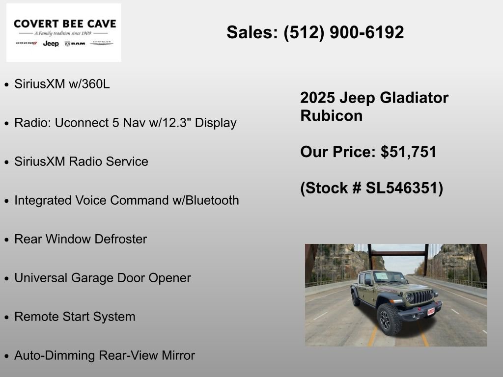 New 2025 Jeep Gladiator Rubicon w/ Convenience Group AWD/4WD image 30
