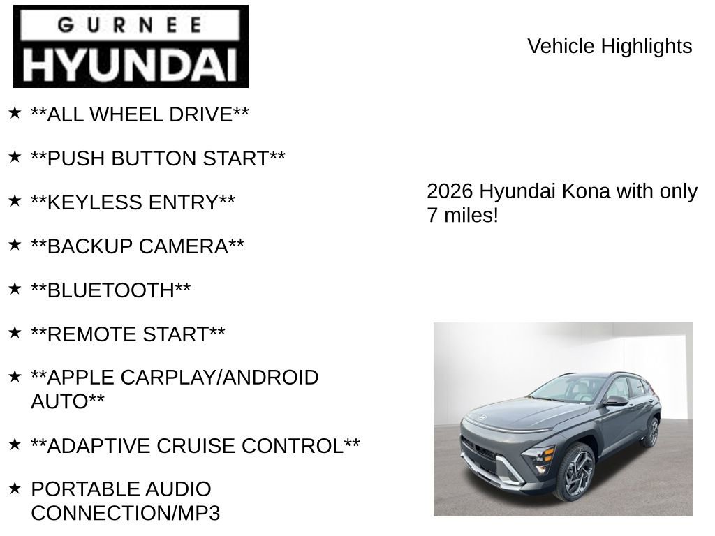 New 2026 Hyundai Kona SEL Premium AWD/4WD image 7