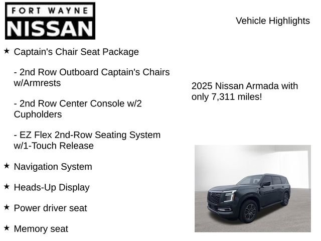 Used 2025 Nissan Armada SL w/ Captain's Chari Seat Package image 8