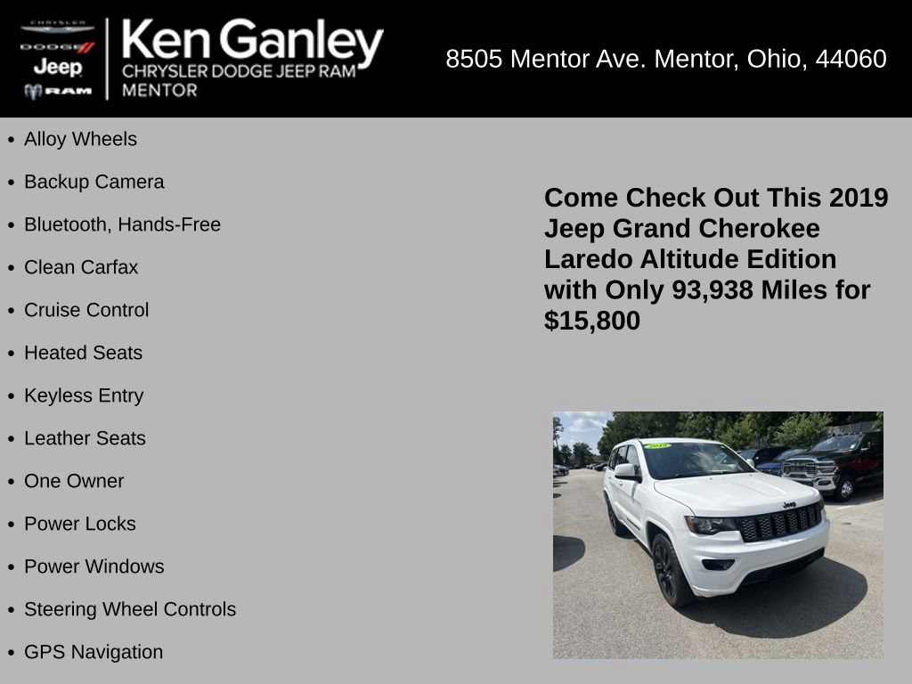 Used 2019 Jeep Grand Cherokee Altitude AWD/4WD image 5