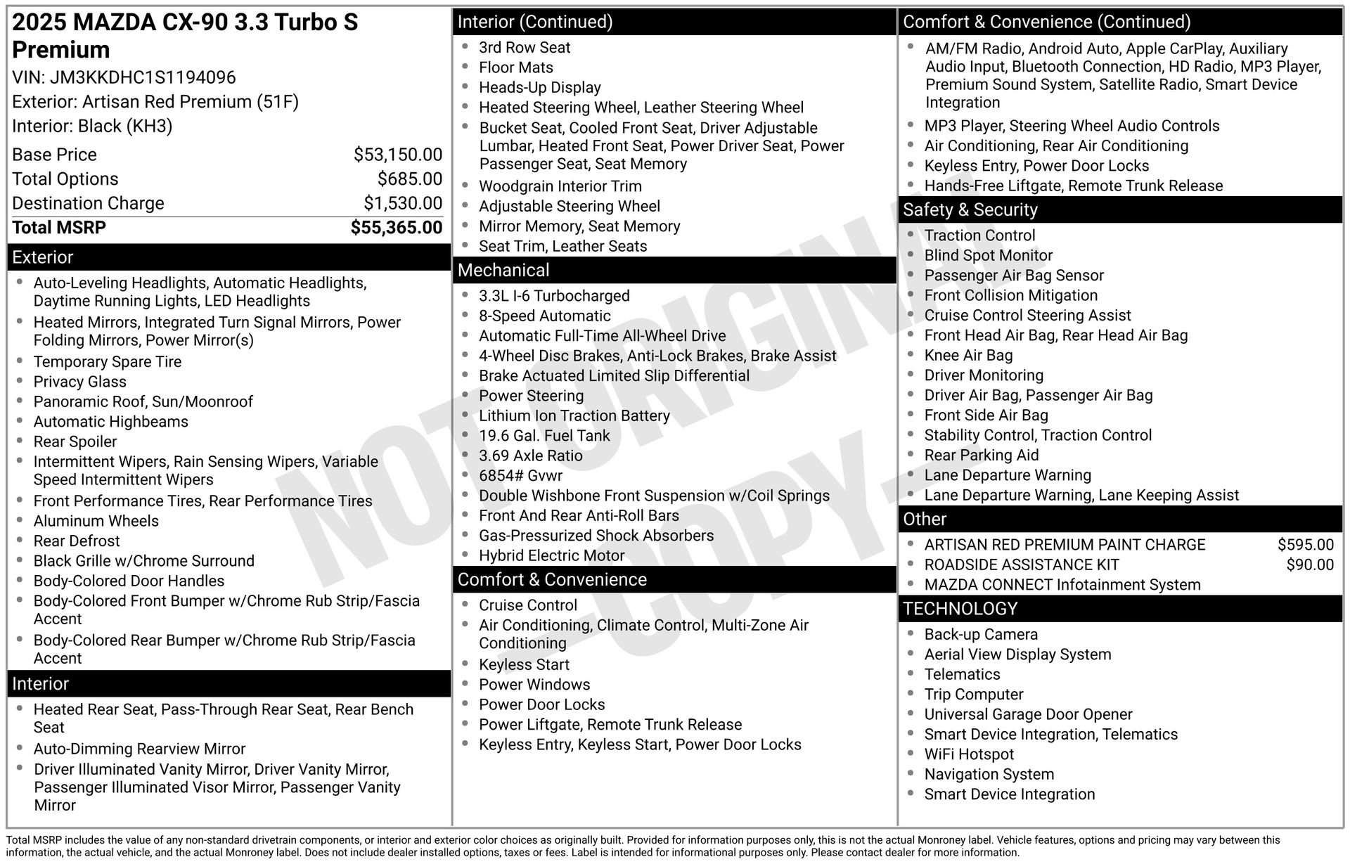 Used 2025 MAZDA CX-90 3.3 Turbo S w/ Premium Package image 47