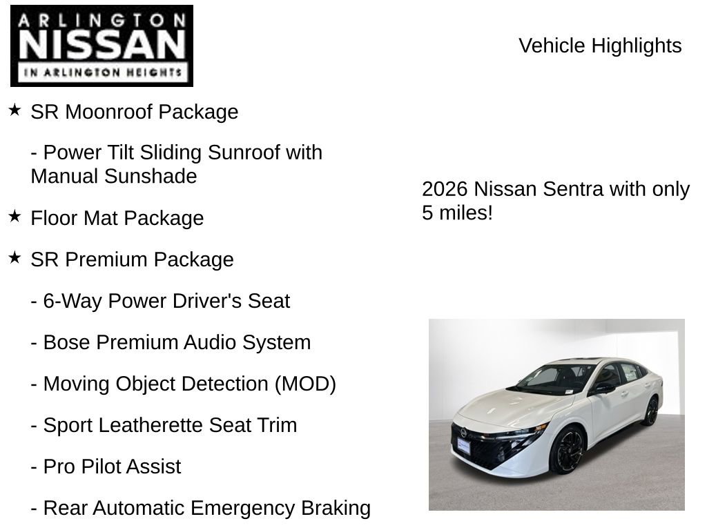 New 2026 Nissan Sentra SR w/ SR Premium Package FWD image 8