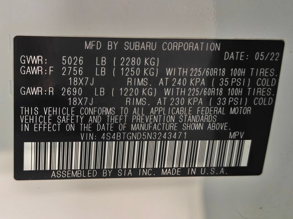 Used 2022 Subaru Outback Limited XT w/ Tech Package 3 AWD/4WD image 58