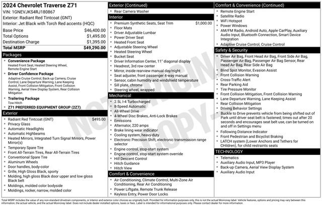 Used 2024 Chevrolet Traverse Z71 image 45