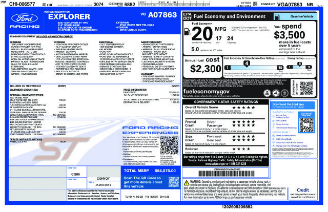 New 2027 Ford Explorer ST w/ Sun And Sound Package AWD/4WD image 4