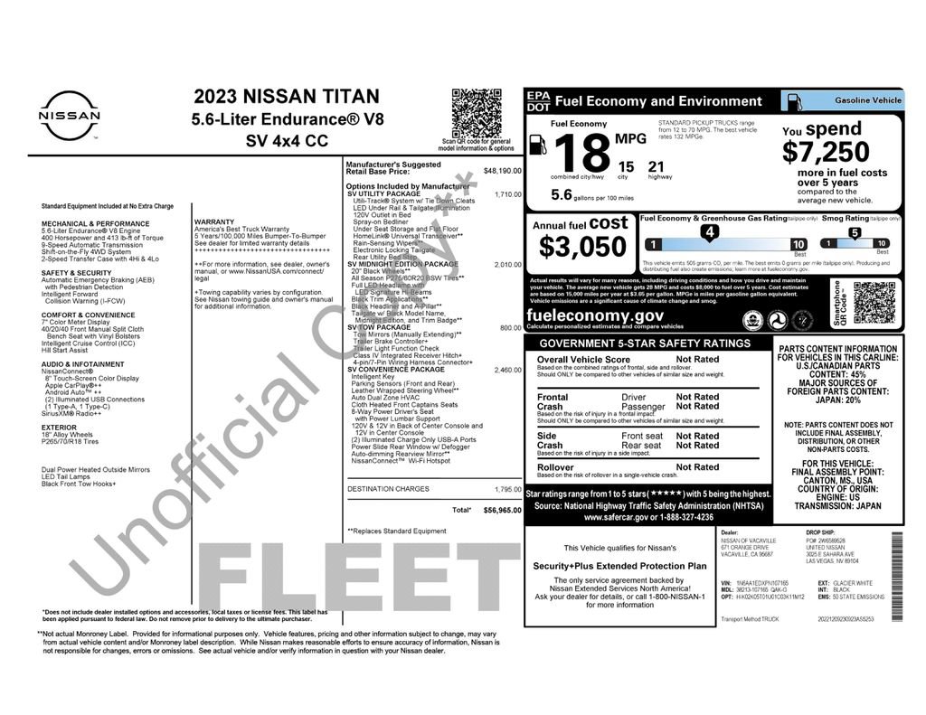 Certified 2023 Nissan Titan SV w/ SV Convenience Package AWD/4WD image 1