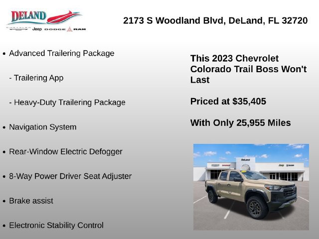 Used 2023 Chevrolet Colorado Trail Boss w/ Technology Package AWD/4WD image 29