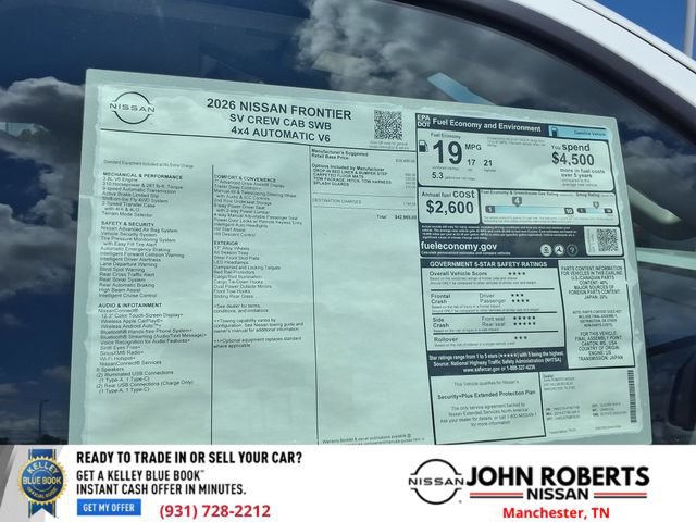New 2026 Nissan Frontier SV w/ Tow Package AWD/4WD image 20