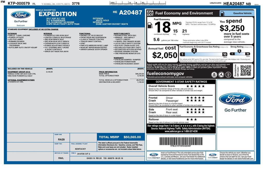 Used 2017 Ford Expedition XLT w/ Equipment Group 201A RWD image 4