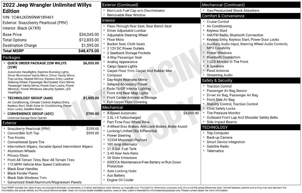 Used 2022 Jeep Wrangler Unlimited Sport AWD/4WD image 22