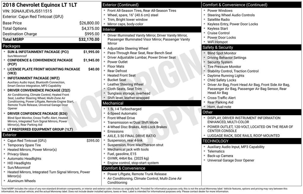 Used 2018 Chevrolet Equinox LT w/ Sun & Infotainment Package image 35