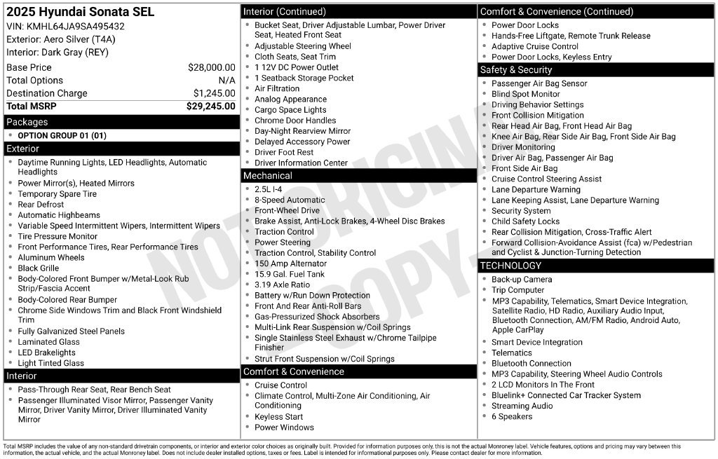 Used 2025 Hyundai Sonata SEL FWD image 32
