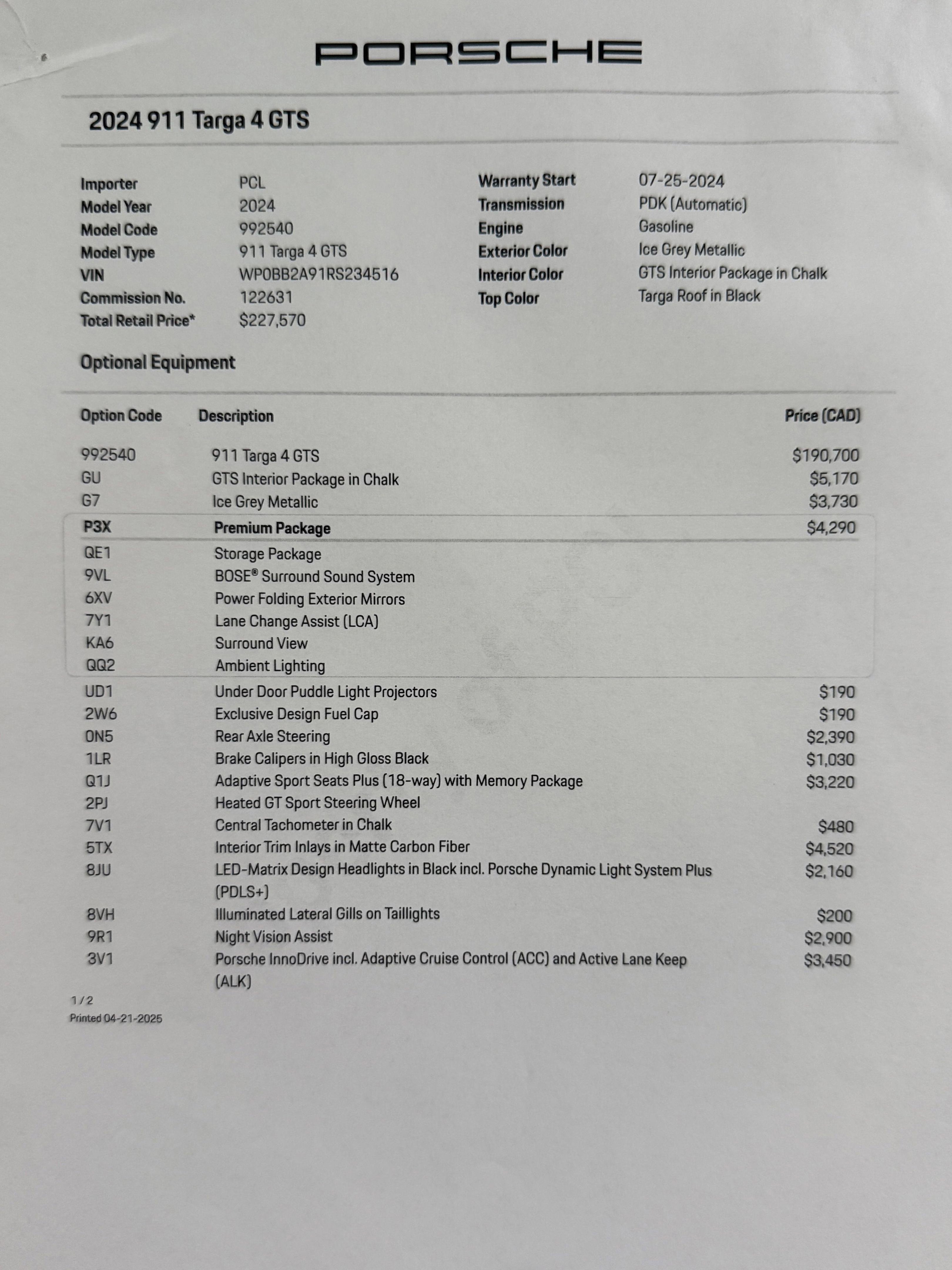 Used 2024 Porsche 911 Targa 4 GTS image 2
