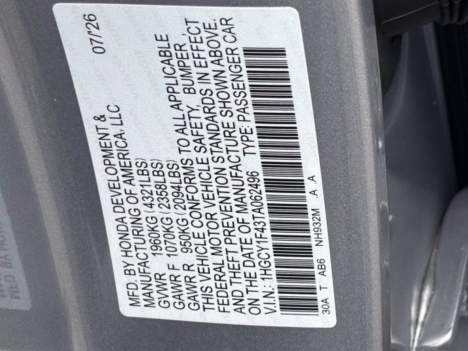 New 2026 Honda Accord SE image 23