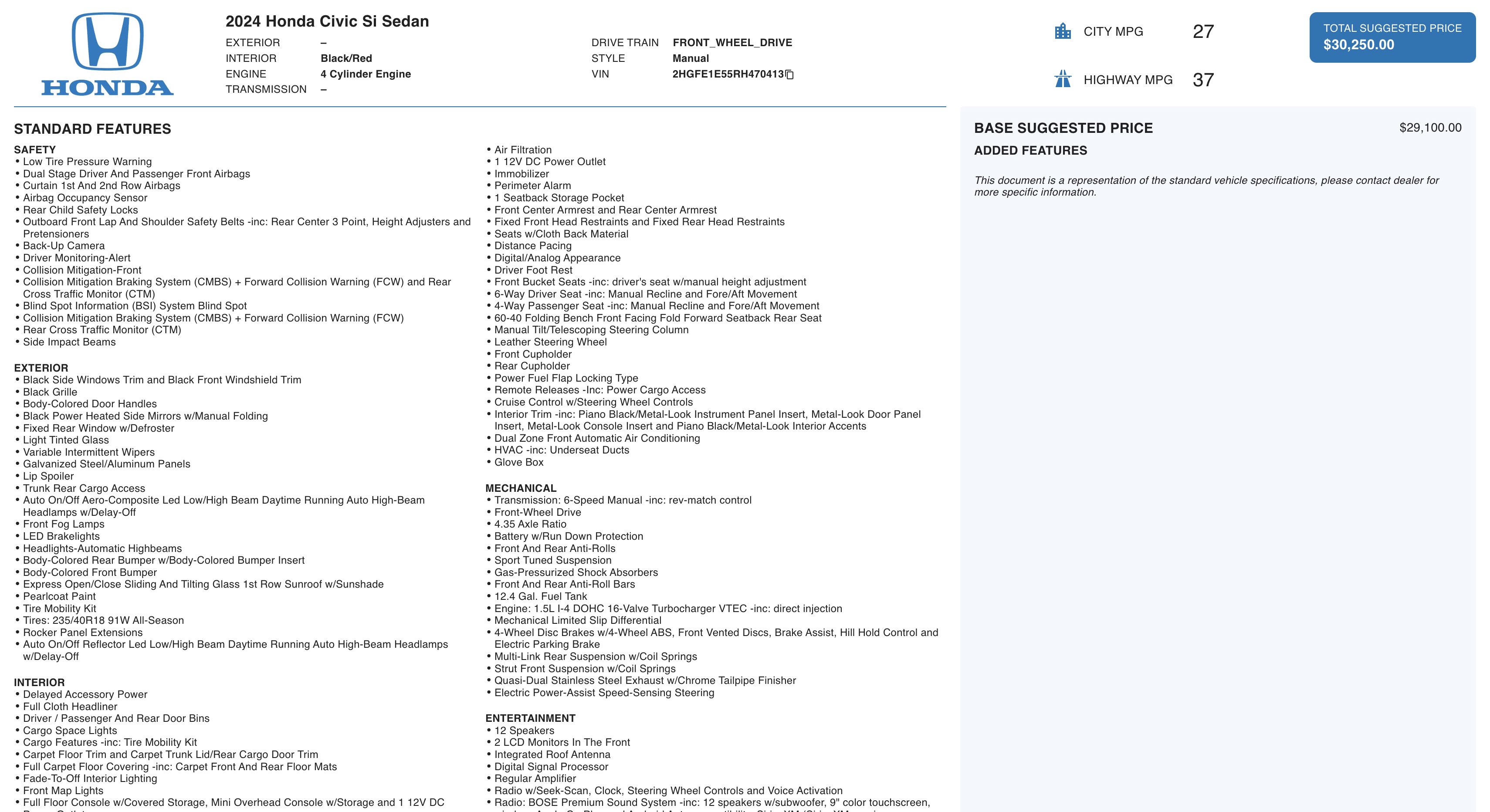 Used 2024 Honda Civic Si image 4