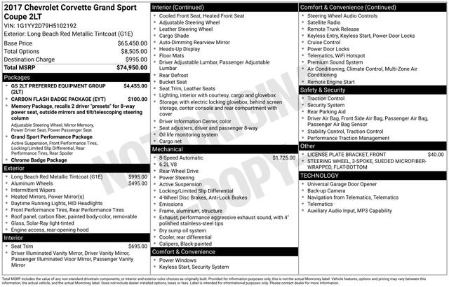 Certified 2017 Chevrolet Corvette Grand Sport RWD image 5