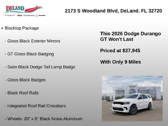 New 2026 Dodge Durango GT w/ Blacktop Package RWD image 7