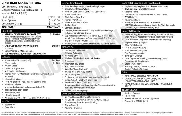 Certified 2023 GMC Acadia SLE w/ Driver Convenience Package image 7