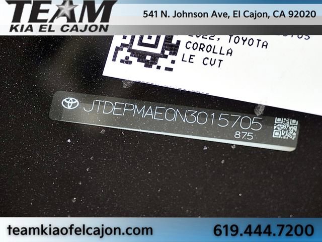 Used 2022 Toyota Corolla LE w/ Carpet Mat Package (TMS) FWD image 29
